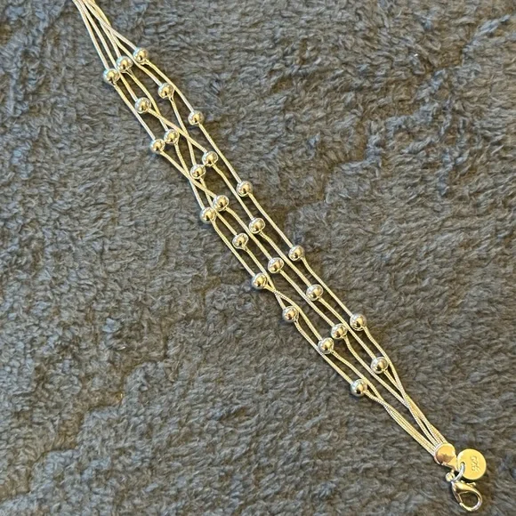 Sterling Silver 925 Elegant Silver Beaded Bracelet - Picture 3 of 8